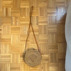 Round Woven Crossbody Bag